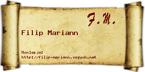 Filip Mariann névjegykártya
