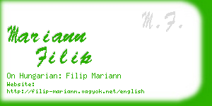 mariann filip business card